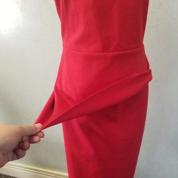 $195 Pure Navy red sleeveless Open Back Overlay dress women's size 2 (267) - Picture 5 of 7